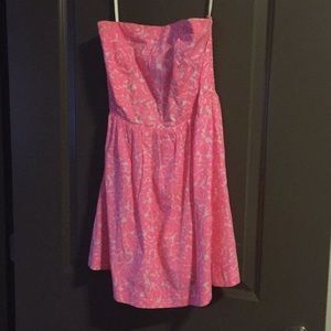 Lilly Pulitzer Neon Pink Strapless Dress